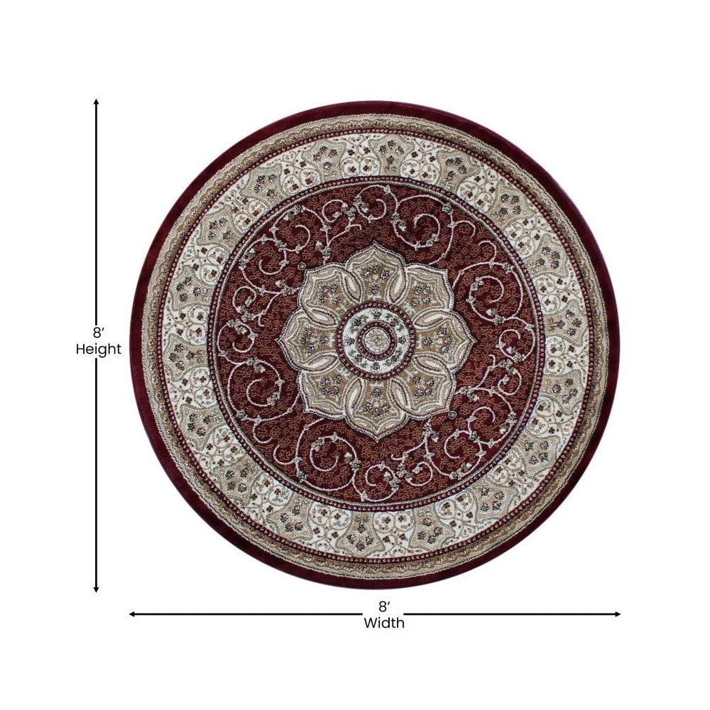 Burgundy 7x7 Persian Area Rug