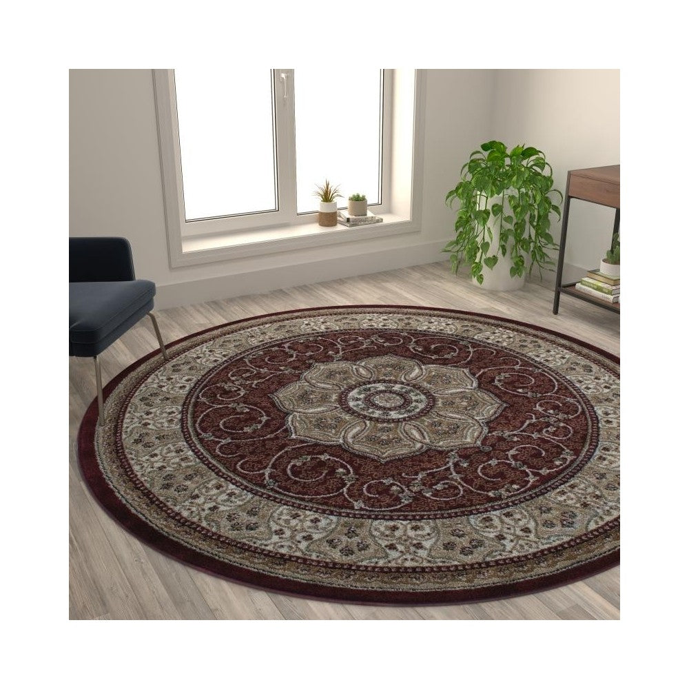 Burgundy 7x7 Persian Area Rug