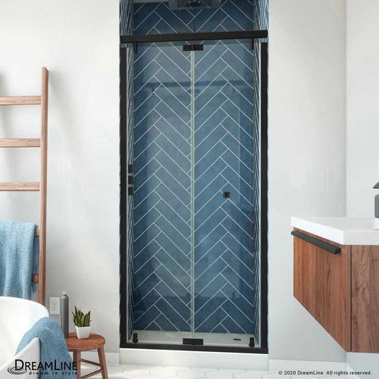 Butterfly-S 34-35 1/2 in. W x 74 in. H Semi-Frameless Sliding Bi-Fold Shower Door in Satin Black