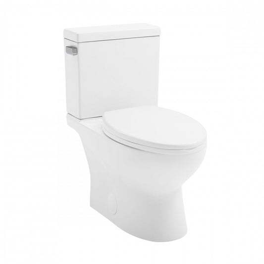 Cache Two-Piece Elongated Toilet Left Side Flush Handle Toilet 1.28 gpf