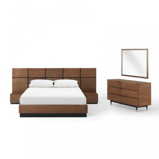 Caima 5-Piece Bedroom Set, Walnut, MOD-6295-WAL-SET