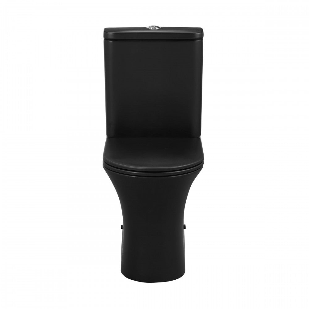 Calice Two-Piece Elongated Rear Outlet Toilet Dual-Flush 0.8/1.28 gpf, Black