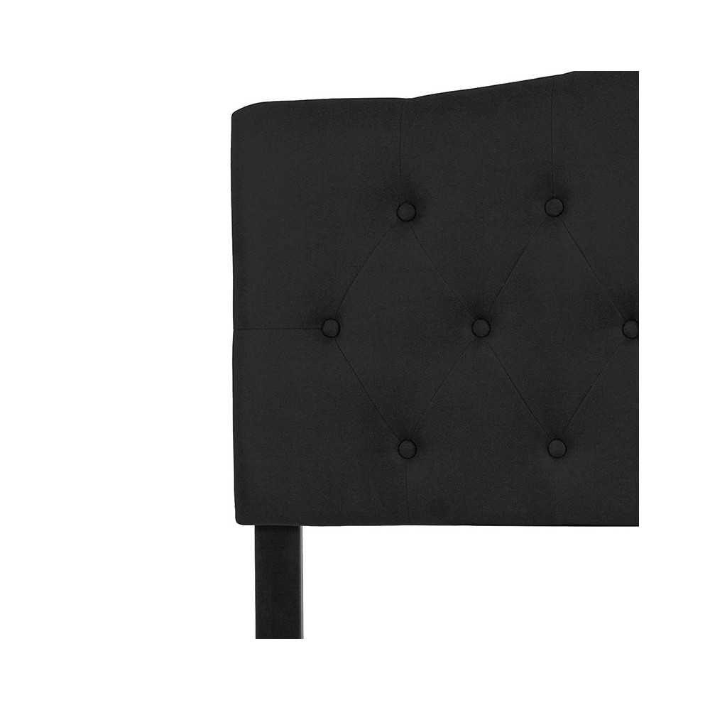 Cambridge Tufted Upholstered Full Size Headboard in Black Fabric