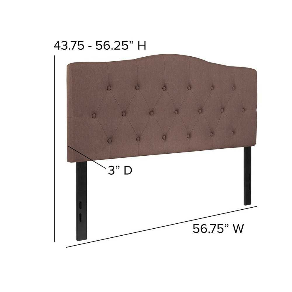 Cambridge Tufted Upholstered Full Size Headboard in Camel Fabric