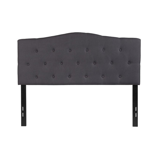 Cambridge Tufted Upholstered Full Size Headboard in Dark Gray Fabric
