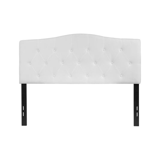 Cambridge Tufted Upholstered Full Size Headboard in White Fabric