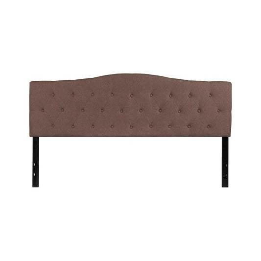 Cambridge Tufted Upholstered King Size Headboard in Camel Fabric