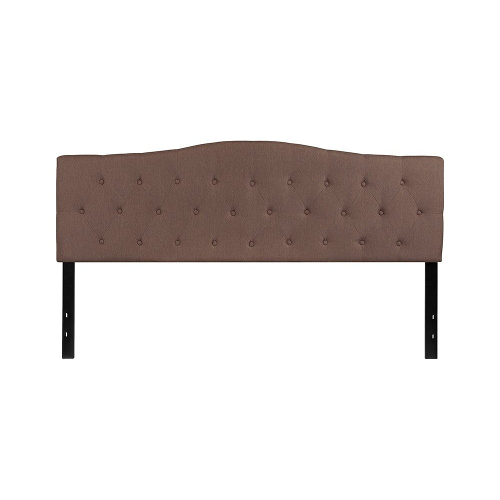 Cambridge Tufted Upholstered King Size Headboard in Camel Fabric