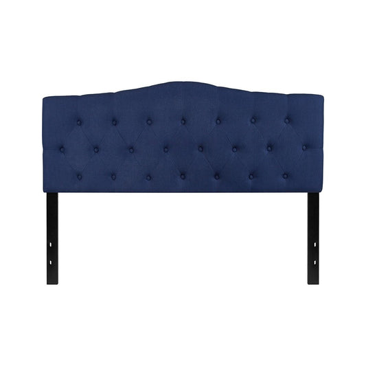 Cambridge Tufted Upholstered Queen Size Headboard in Navy Fabric