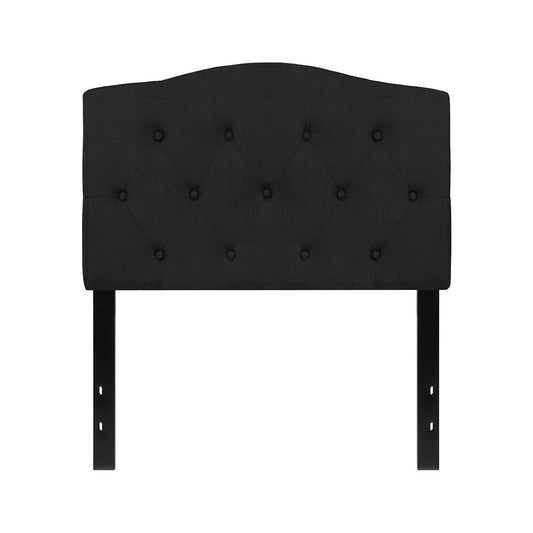 Cambridge Tufted Upholstered Twin Size Headboard in Black Fabric