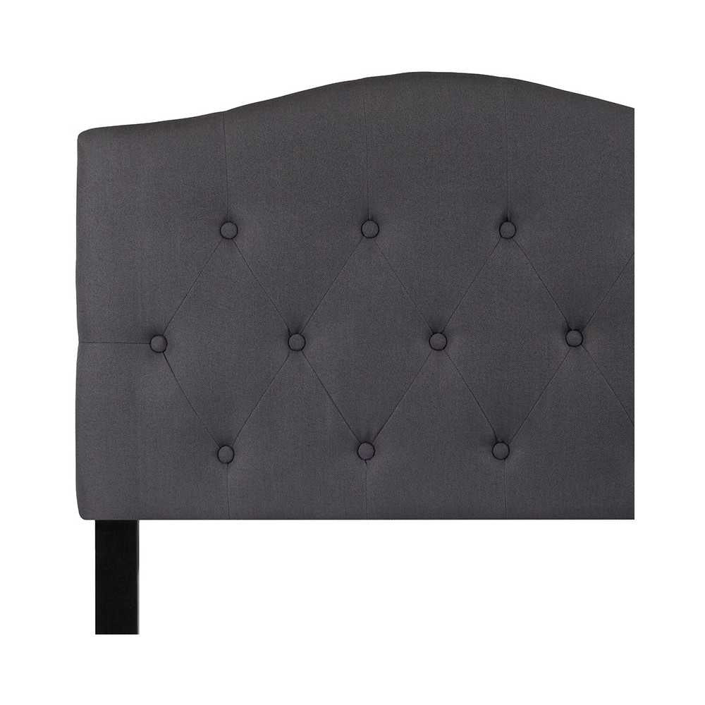 Cambridge Tufted Upholstered Twin Size Headboard in Dark Gray Fabric