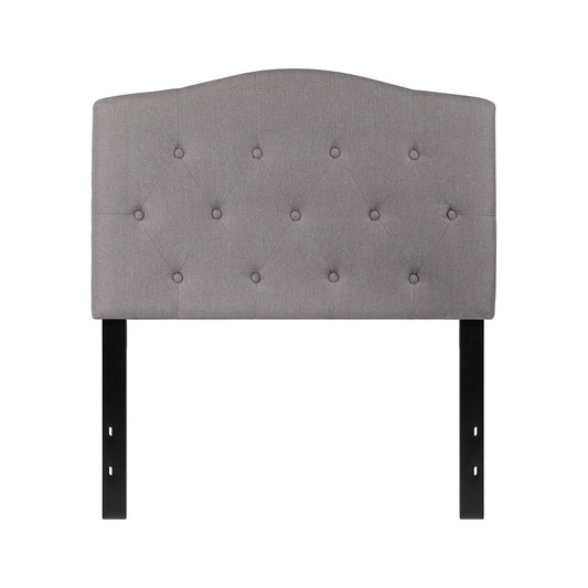 Cambridge Tufted Upholstered Twin Size Headboard in Light Gray Fabric
