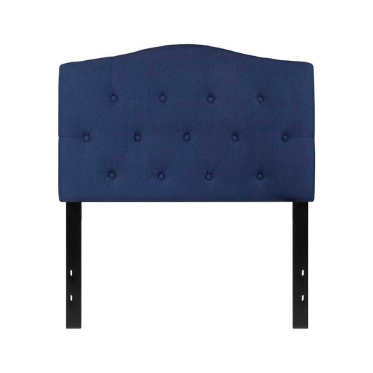 Cambridge Tufted Upholstered Twin Size Headboard in Navy Fabric