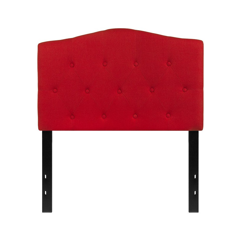 Cambridge Tufted Upholstered Twin Size Headboard in Red Fabric