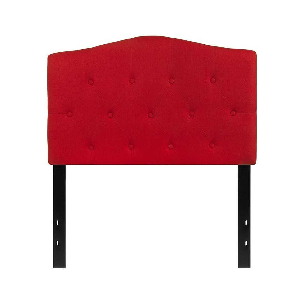 Cambridge Tufted Upholstered Twin Size Headboard in Red Fabric