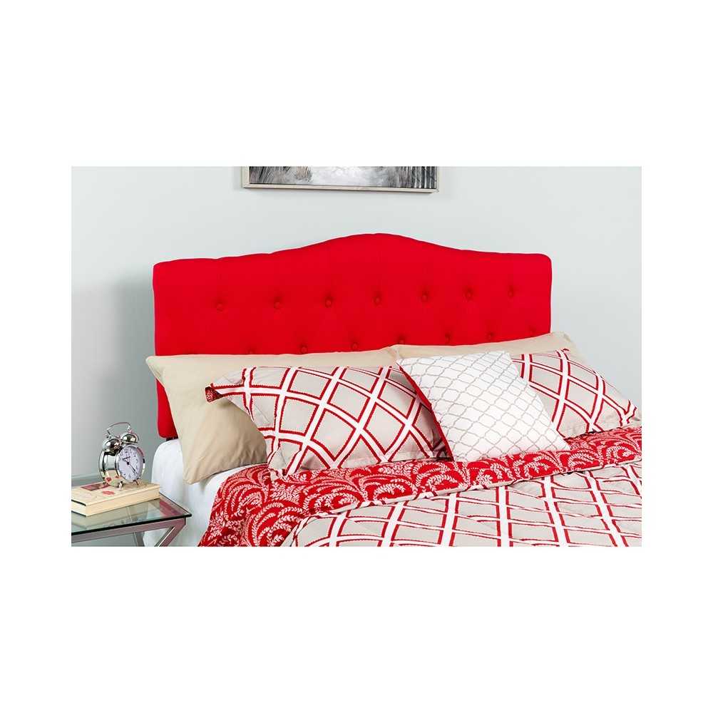 Cambridge Tufted Upholstered Twin Size Headboard in Red Fabric