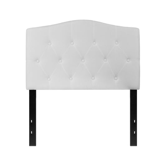 Cambridge Tufted Upholstered Twin Size Headboard in White Fabric