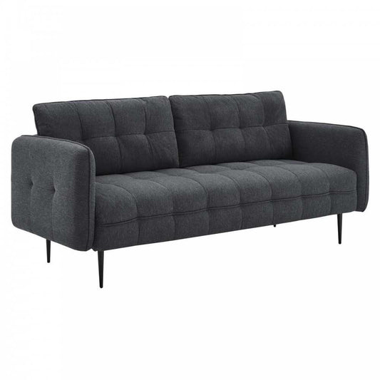 Cameron Tufted Fabric Sofa, Charcoal