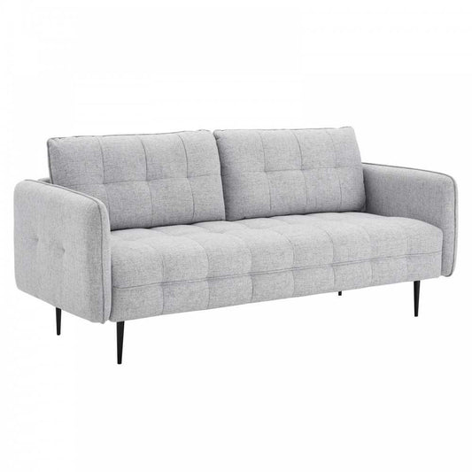 Cameron Tufted Fabric Sofa, Light Gray