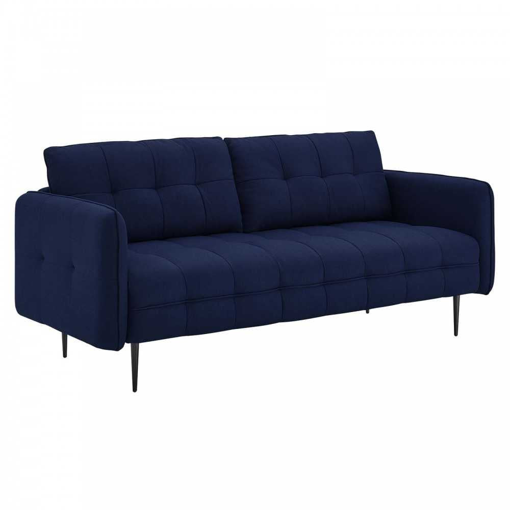 Cameron Tufted Fabric Sofa, Royal Blue