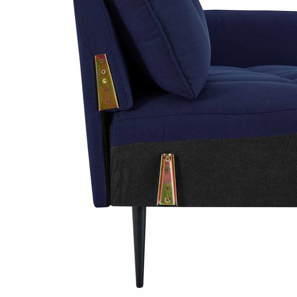 Cameron Tufted Fabric Sofa, Royal Blue