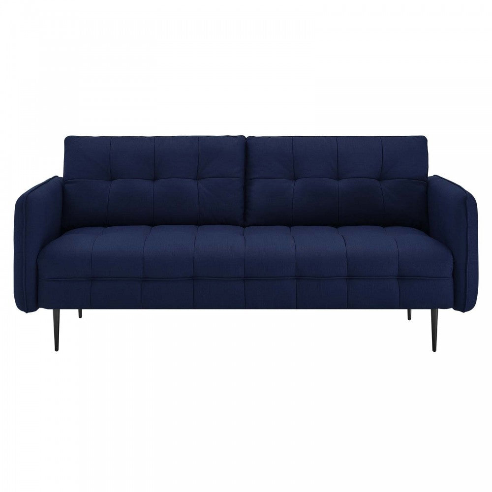 Cameron Tufted Fabric Sofa, Royal Blue