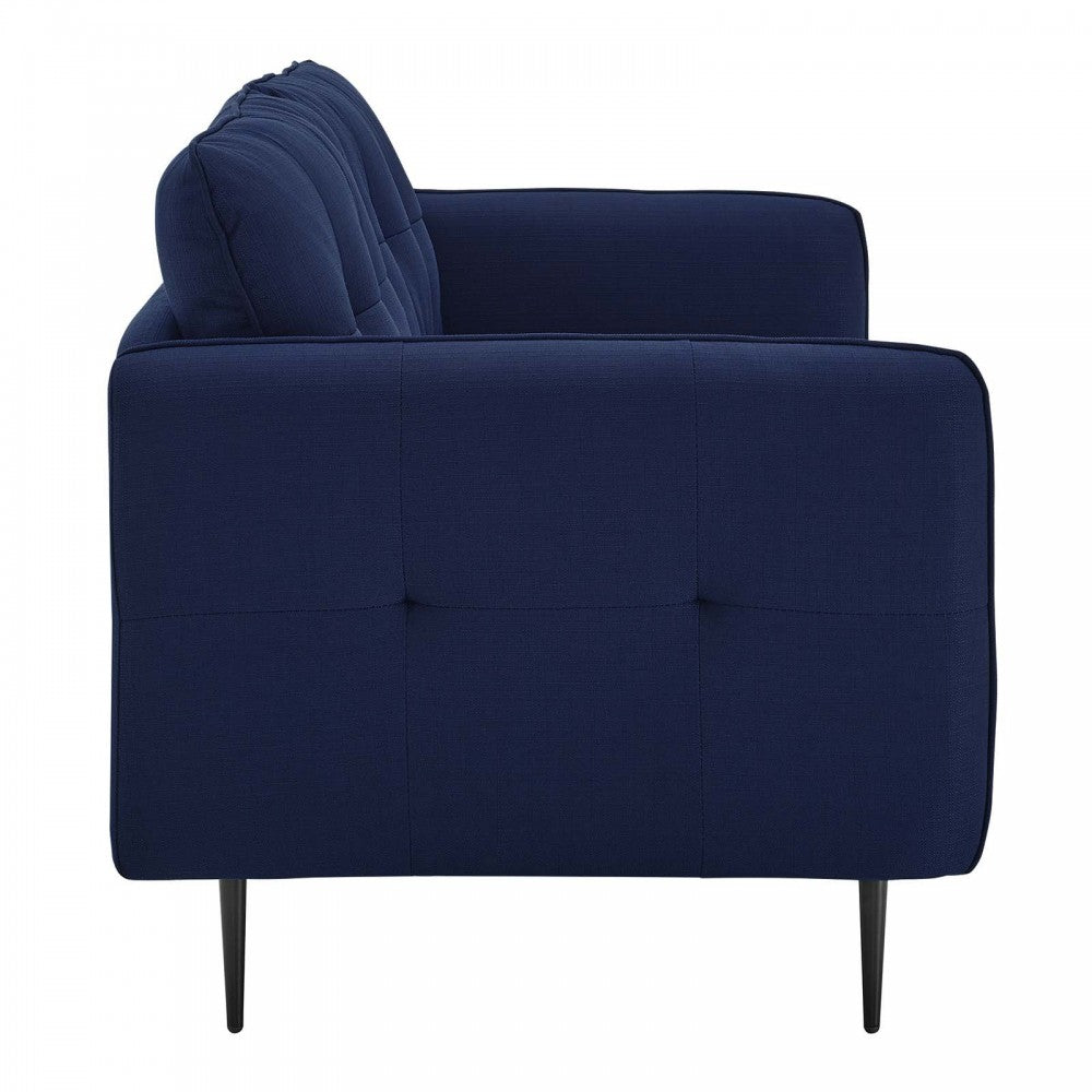 Cameron Tufted Fabric Sofa, Royal Blue