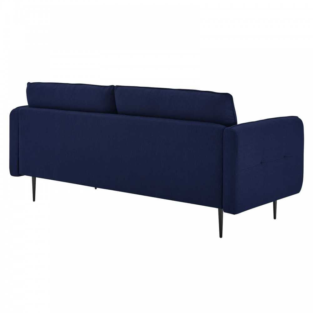 Cameron Tufted Fabric Sofa, Royal Blue