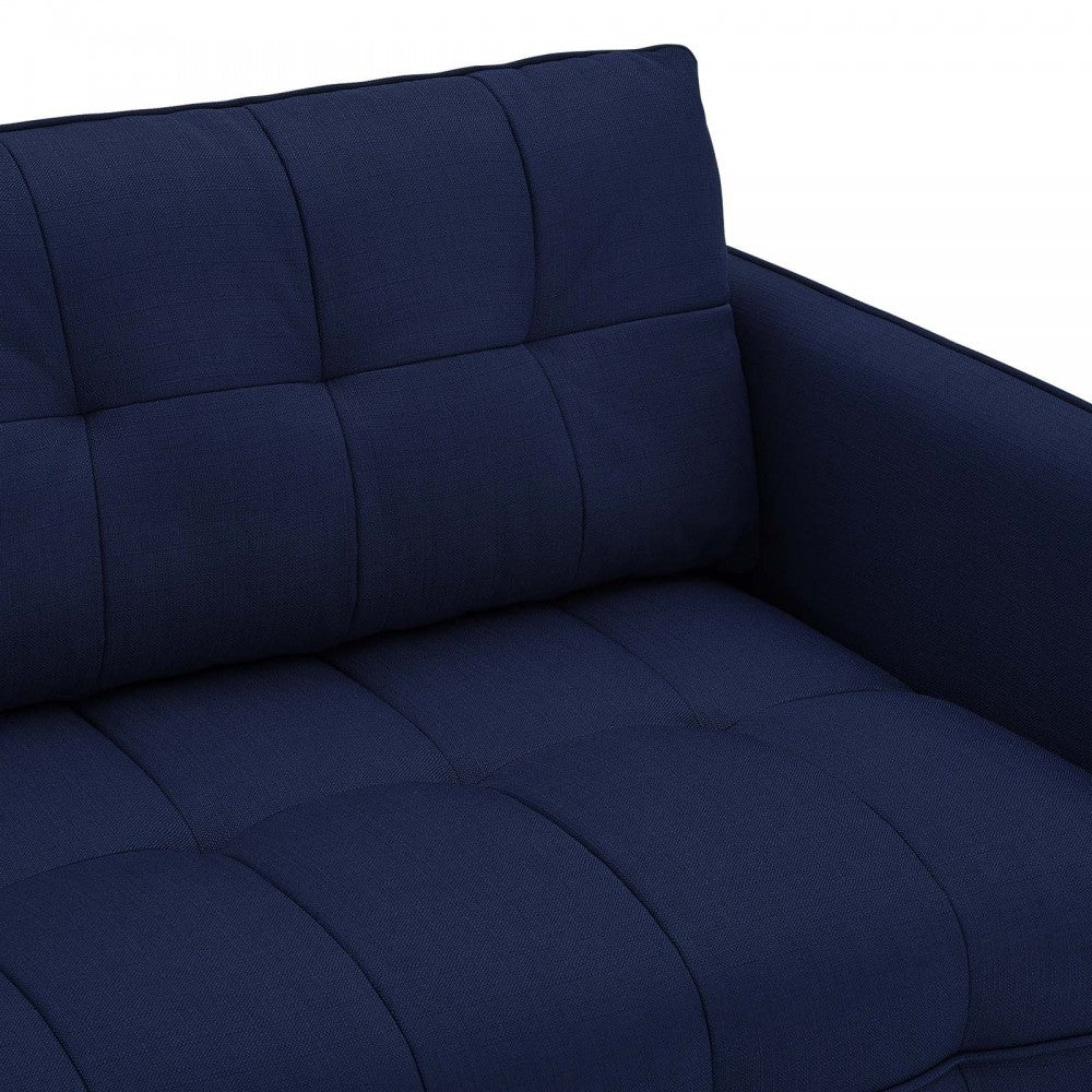 Cameron Tufted Fabric Sofa, Royal Blue