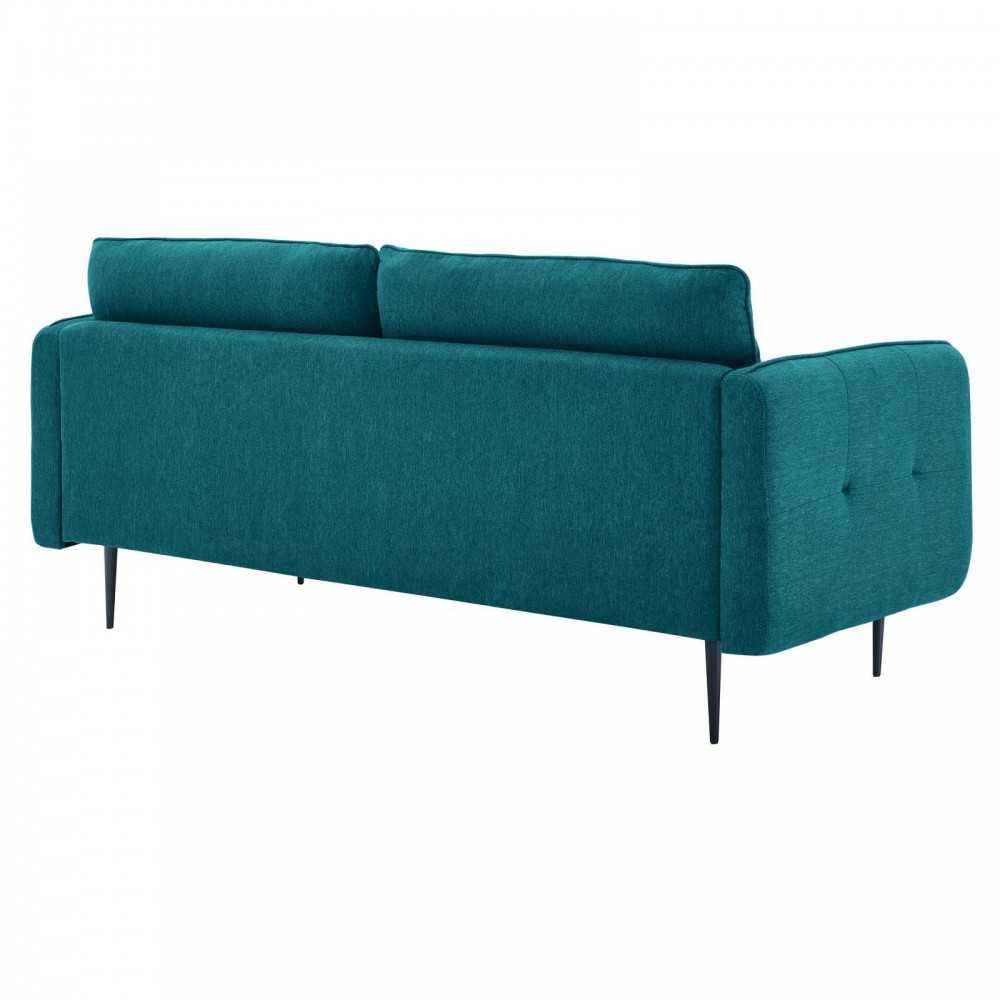 Cameron Tufted Fabric Sofa, Teal