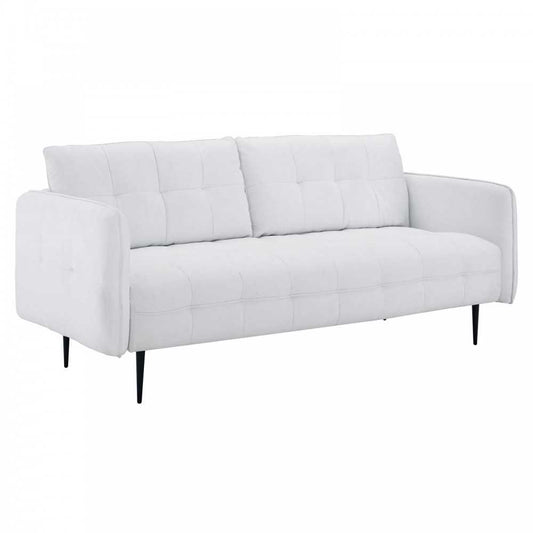 Cameron Tufted Fabric Sofa, White