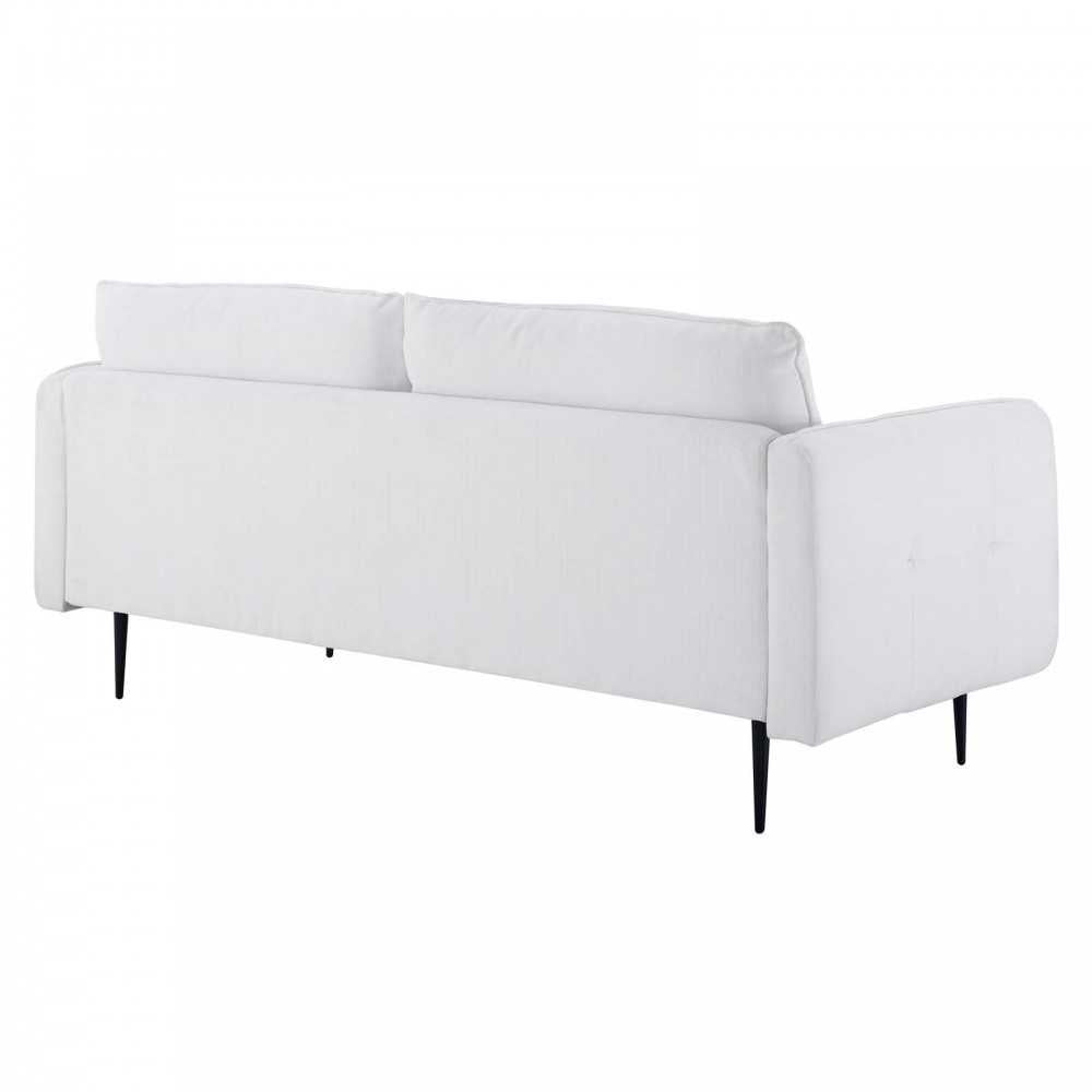 Cameron Tufted Fabric Sofa, White