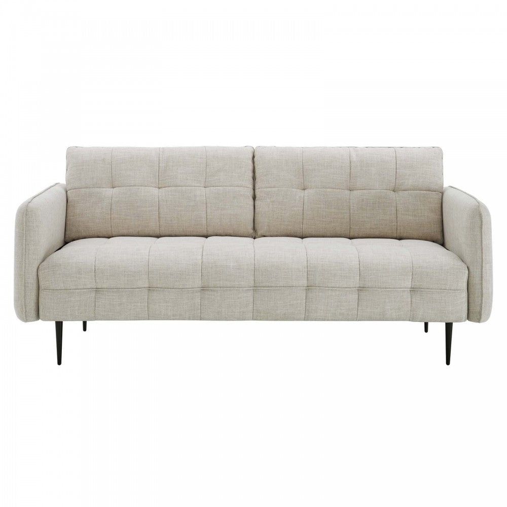 Cameron Tufted Fabric Sofa, Beige