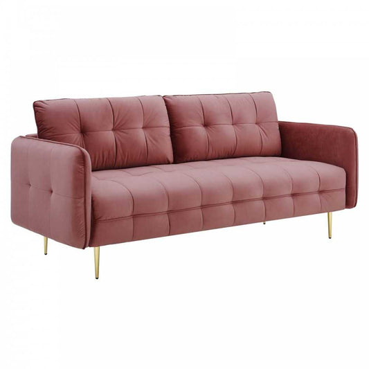 Cameron Tufted Performance Velvet Sofa, Dusty Rose