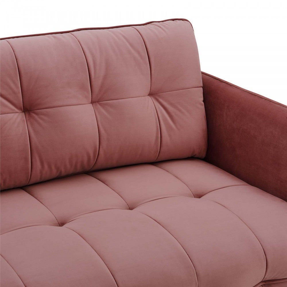 Cameron Tufted Performance Velvet Sofa, Dusty Rose