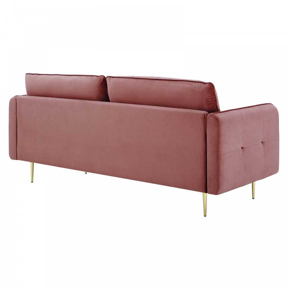 Cameron Tufted Performance Velvet Sofa, Dusty Rose