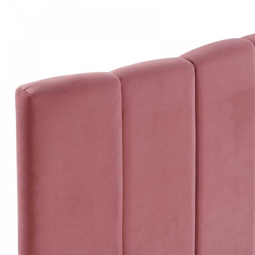 Camilla Channel Tufted King/California King Performance Velvet Headboard, Dusty Rose