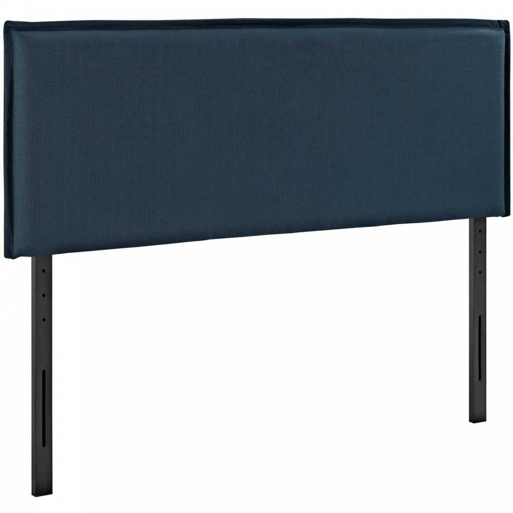 Camille Queen Upholstered Fabric Headboard, Azure