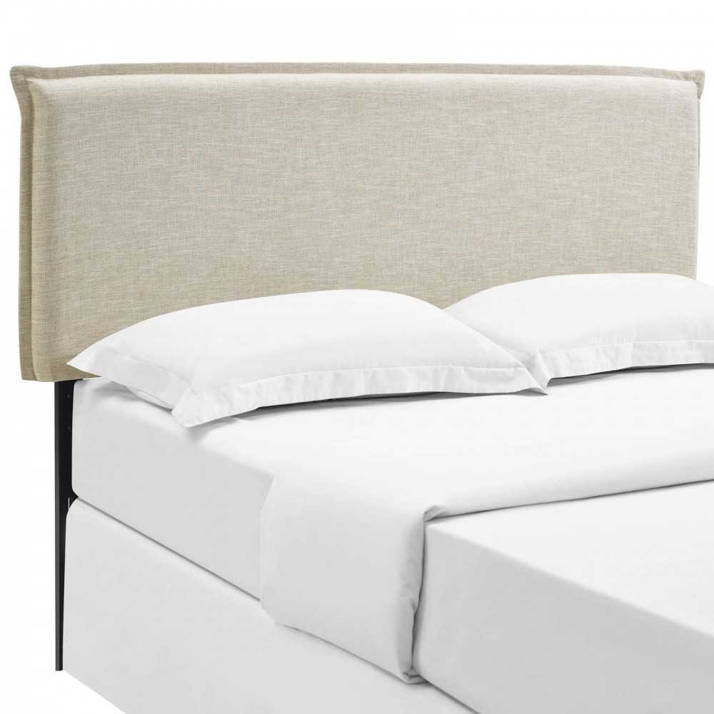 Camille Queen Upholstered Fabric Headboard, Beige