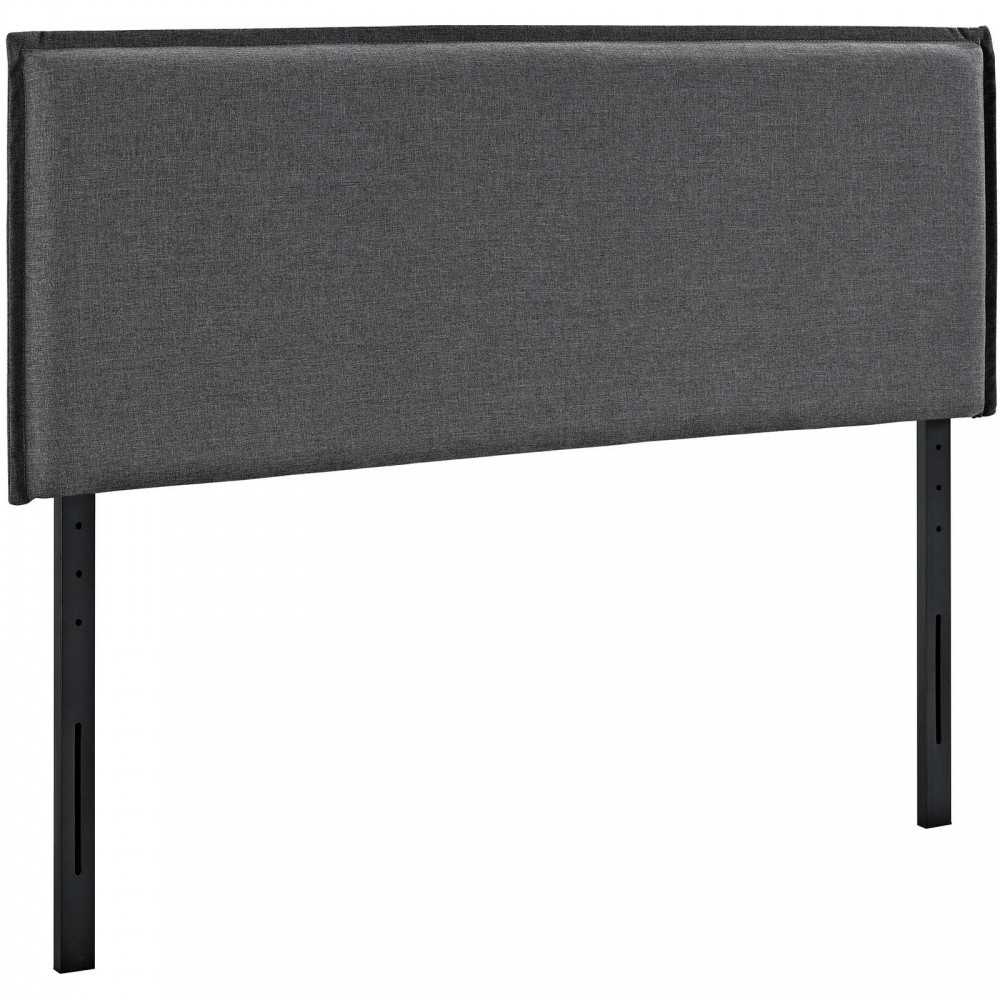 Camille Queen Upholstered Fabric Headboard, Gray