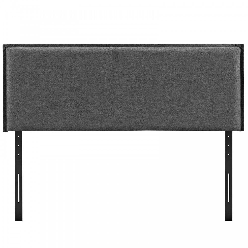 Camille Queen Upholstered Fabric Headboard, Gray