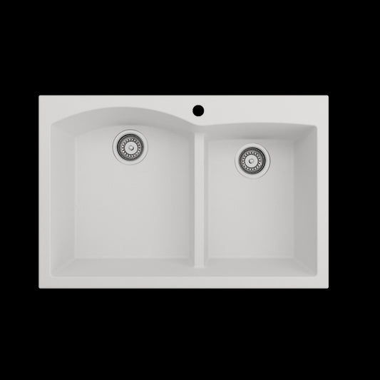 Campino Duo Dual Mount Granite Composite 33 in. in Milk White