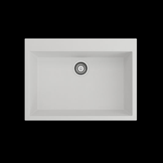 Campino Uno Dual-Mount 27 in. Single Bowl Kitchen Sink in Milk White