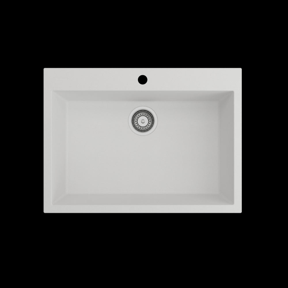 Campino Uno Dual-Mount 27 in. Single Bowl Kitchen Sink in Milk White