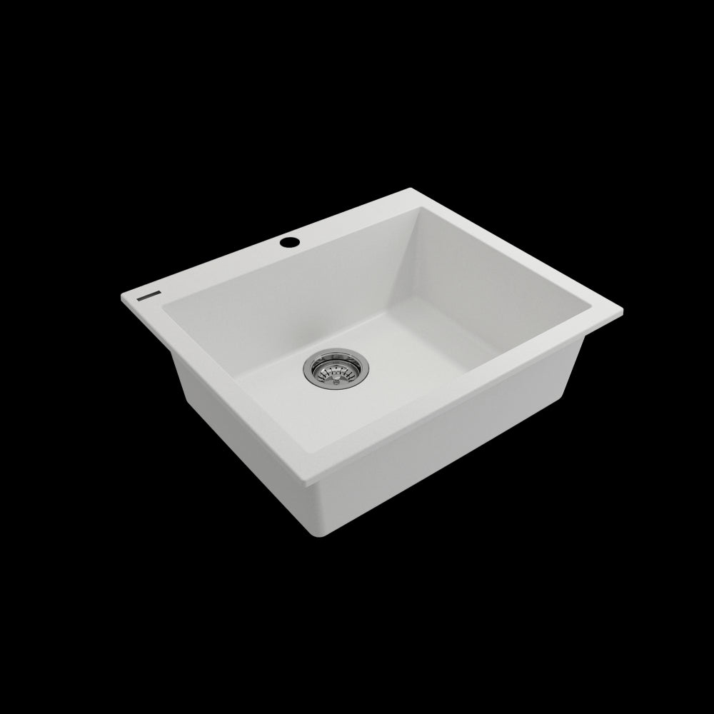 Campino Uno Dual Mount Granite Composite 24 in. in Milk White
