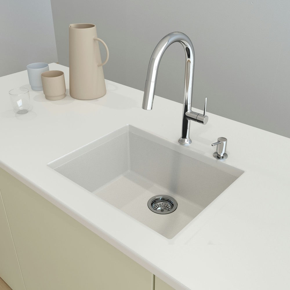 Campino Uno Dual Mount Granite Composite 24 in. in Milk White