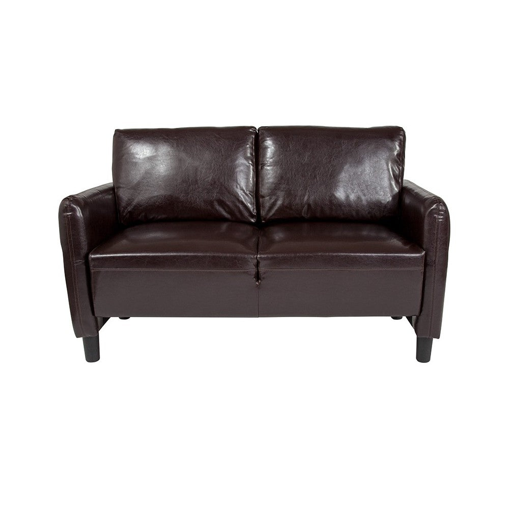 Candler Park Upholstered Loveseat in Brown LeatherSoft