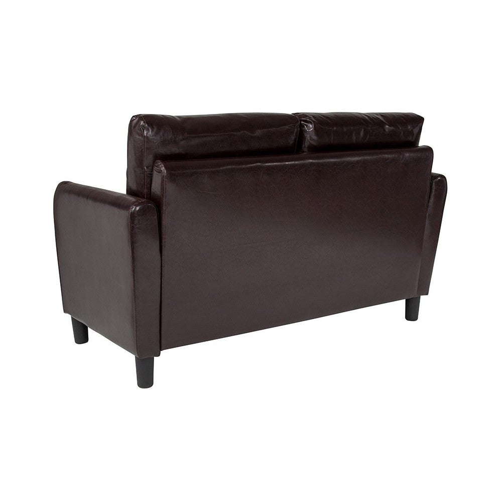 Candler Park Upholstered Loveseat in Brown LeatherSoft