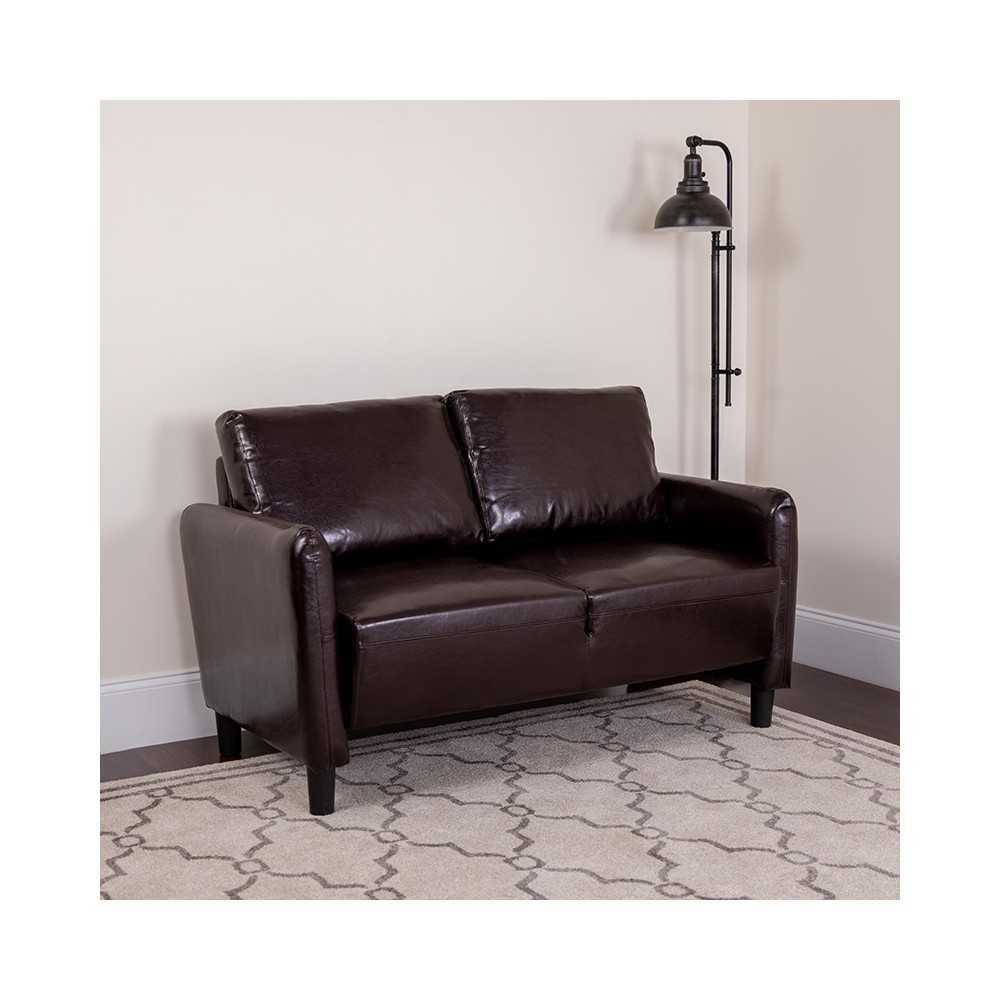 Candler Park Upholstered Loveseat in Brown LeatherSoft