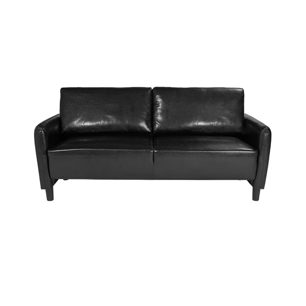 Candler Park Upholstered Sofa in Black LeatherSoft